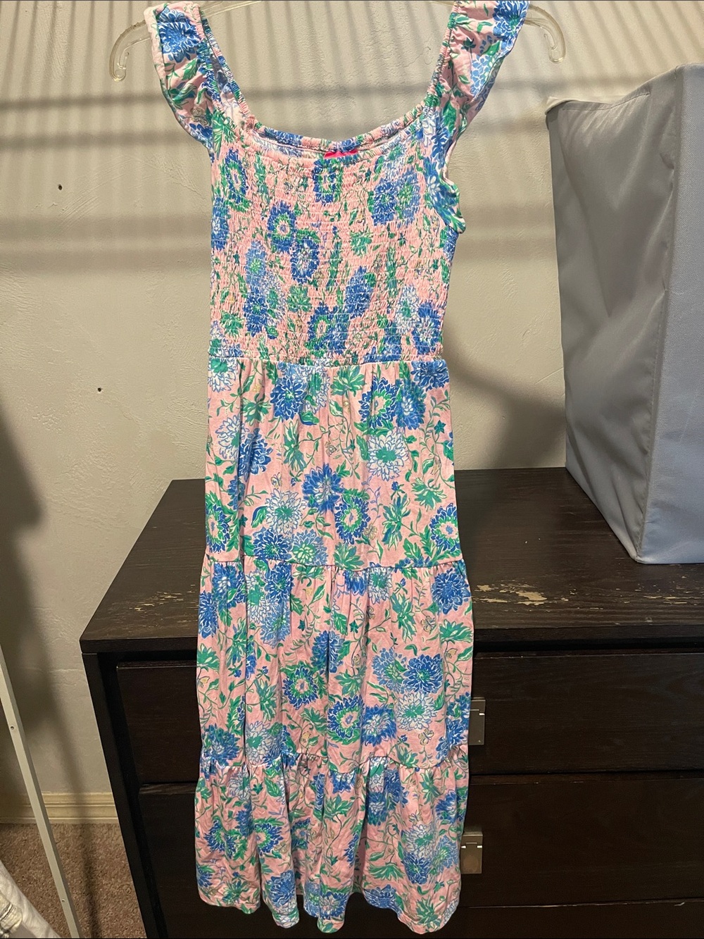 Lilly Pulitzer Pink Blue Green Floral Smocked Top